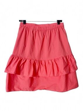 J. Crew Women’s Coral Elastic Waist Tiered Ruffle Skirt Size 8